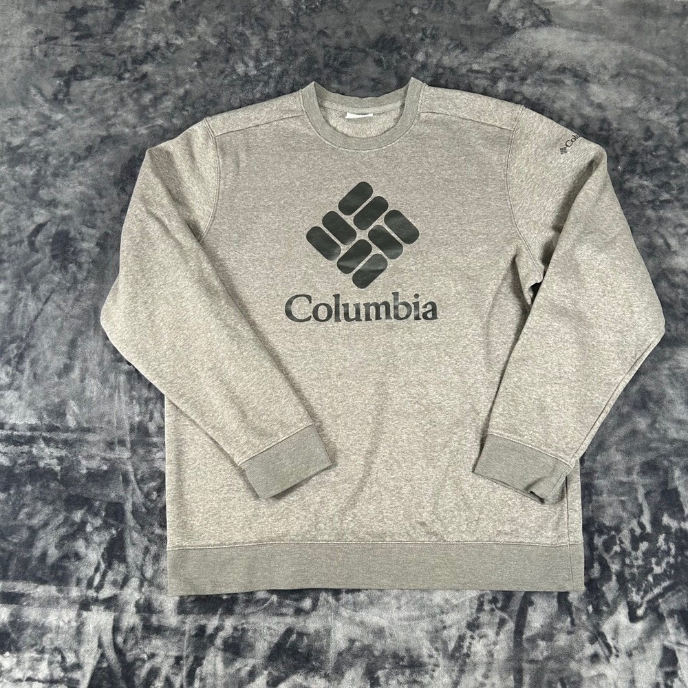 Columbia Sweatshirt Mens Large Gray Hart Mountain II Graphic Crew AM0954